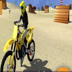 Motor Cycle Beach Stunt